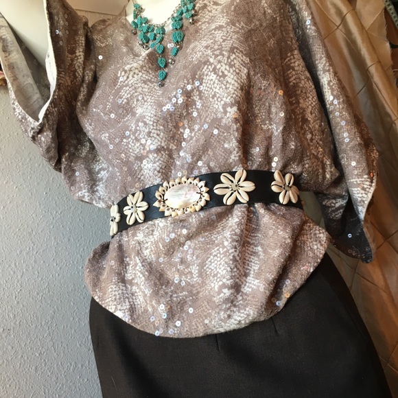 INC International Concepts PM Nudes Sequin Blouse - Picture 2 of 8